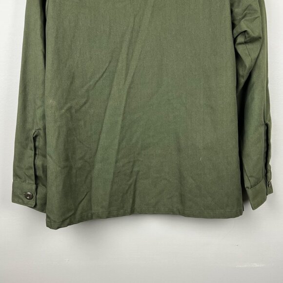 Vintage US Army Combat Uniform Olive Green Utility Shirt Coat Patches - Picture 5 of 6